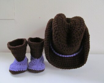 Hand Crocheted Baby Cowboy Boots - Made to Order