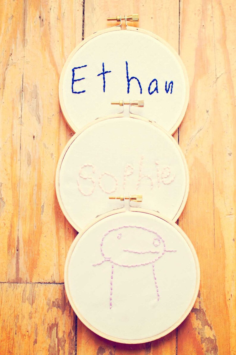 Childrens Signature Embroidery Hoop Keepsake Child's Etsy