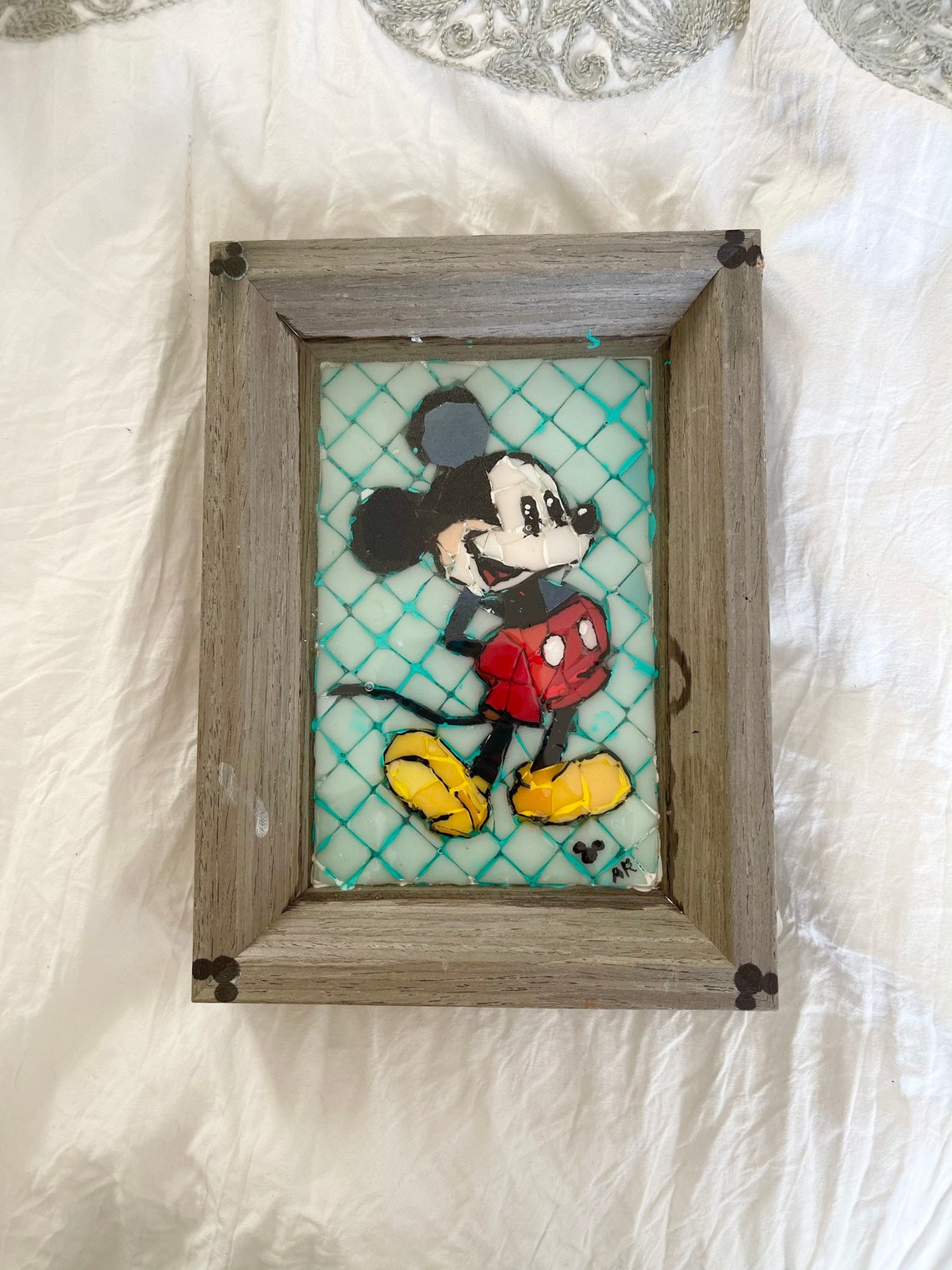 Mickey Mouse cartoon Disney Framed mosaic wall art Etsy