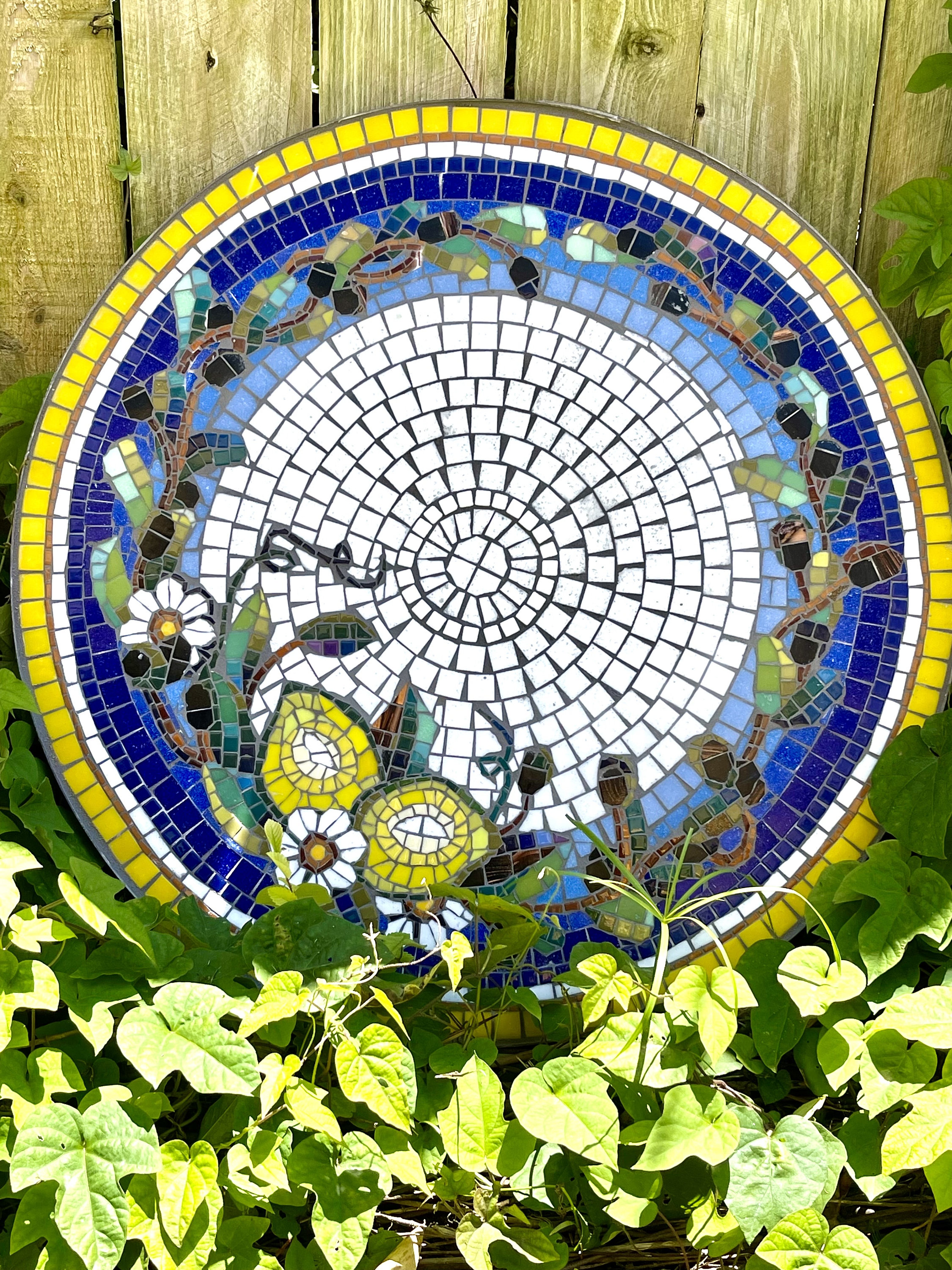 Handmade Mosaic Bistro Table Top, Lemon Olive Design, Italian