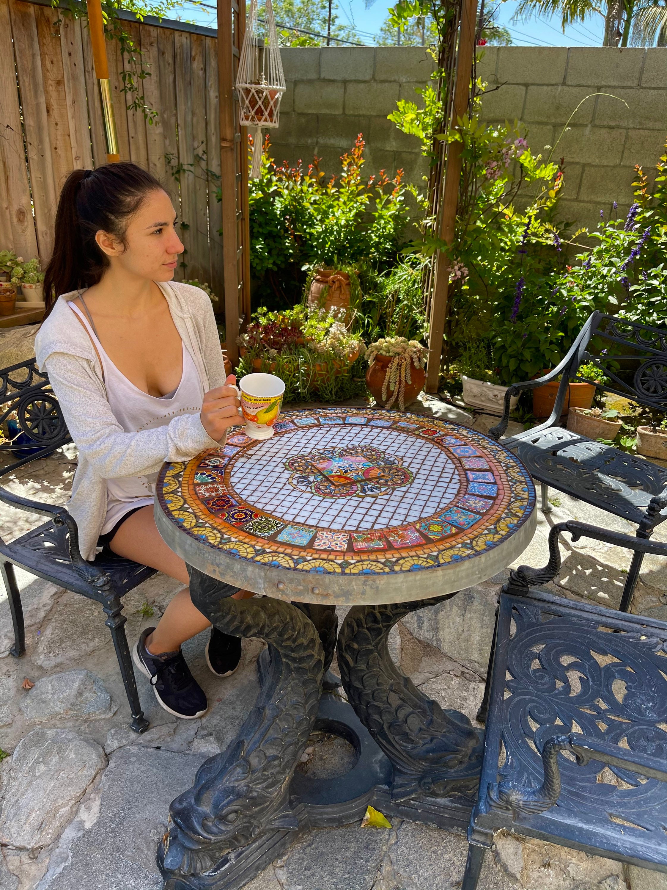 Living accents melrose round mosaic stone bistro table online