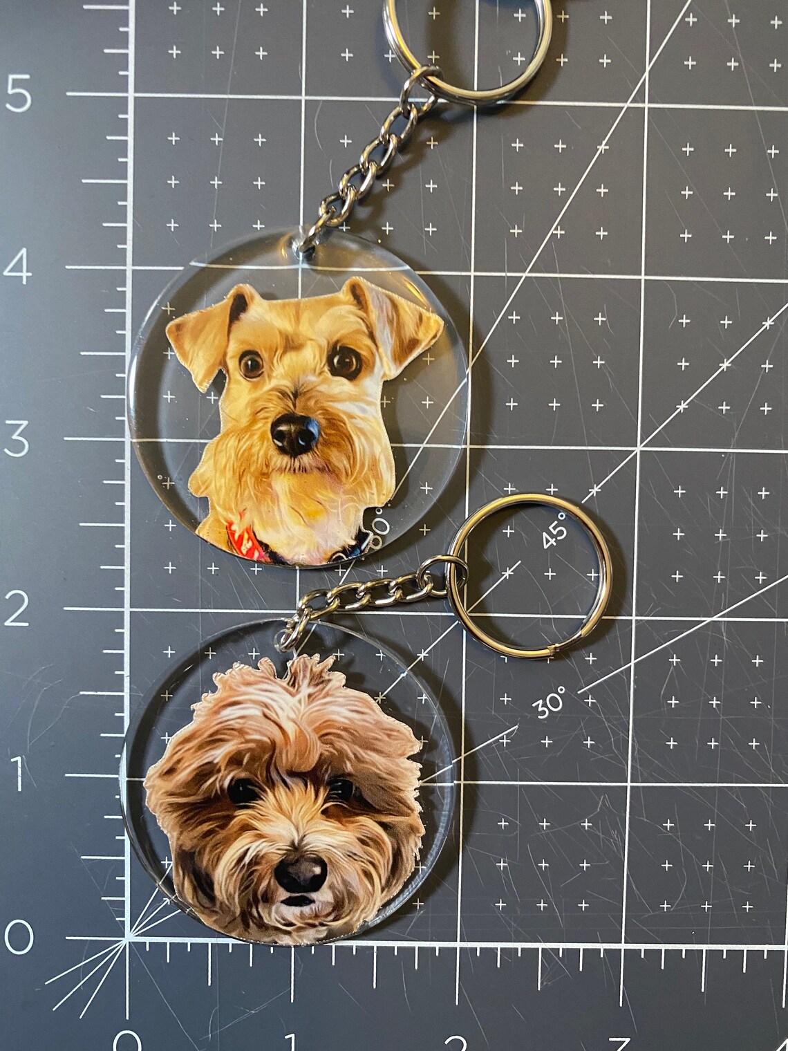 Custom Pawtrait Keychain Pet Keychain Custom Pet Keyring Etsy