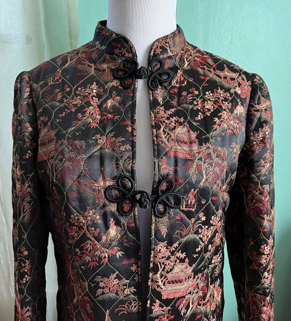 Mandarin Collar Small Vintage VTG Oriental Chines… - image 3