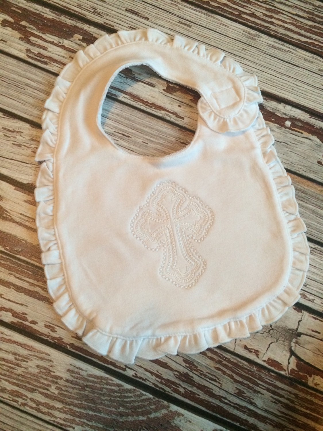 Christening bib girl bib cross bib baby bib baptism bib Etsy