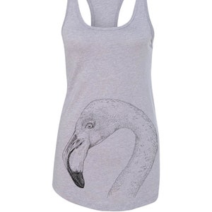 Pink Flamingo Tank Top, Women&#39;s Racerback Tank Top, Florida Animal, Zoo, Bird, Printed On Soft Ringspun Cotton