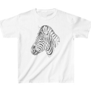 Zebra Tshirt, African Safari Animal T Shirt, Zoo Trip, Zebra Head, Kids Heavy Cotton™ Tee