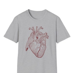 Anatomical Heart T Shirt, Printed on Soft Ringspun Cotton, Medical Human Anatomy Tshirt, Human Heart Tee, Mens Womens