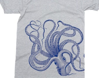 Kids Shirt, Octopus Tshirt, Kraken T Shirt, Octopus Tee, Ocean Animal, Youth & Toddler