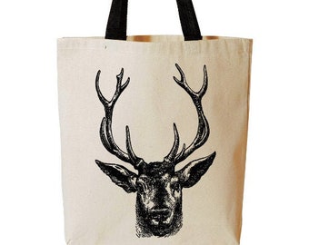 Cosmic Witch Celestial Mystical Stag Deer Canvas Shopping Tote Book Bag Gift Third Eye