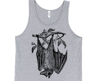 Giant Fruit Bat Tank Top, Flying Fox Bat, Halloween Animal Tank, Printed On Soft Ringspun Cotton, Mens, Unisex