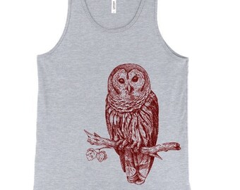 Owl Graphic Tank Top, Soft Ringspun Cotton, Unisex - Etsy