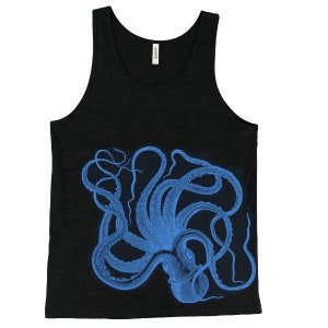 Octopus Tank Top, Ocean Animal Beach Tank, Kraken Tank, Printed On Soft Ringspun Cotton, Mens, Unisex