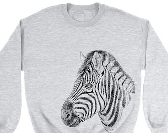 Zebra Head Sweater - Etsy