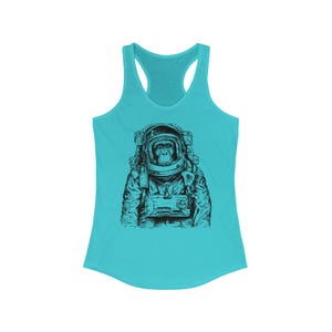Astronaut Monkey Tank Top, Space Chimp, Wanderlust, Spaceman, Funny Tank, Womens