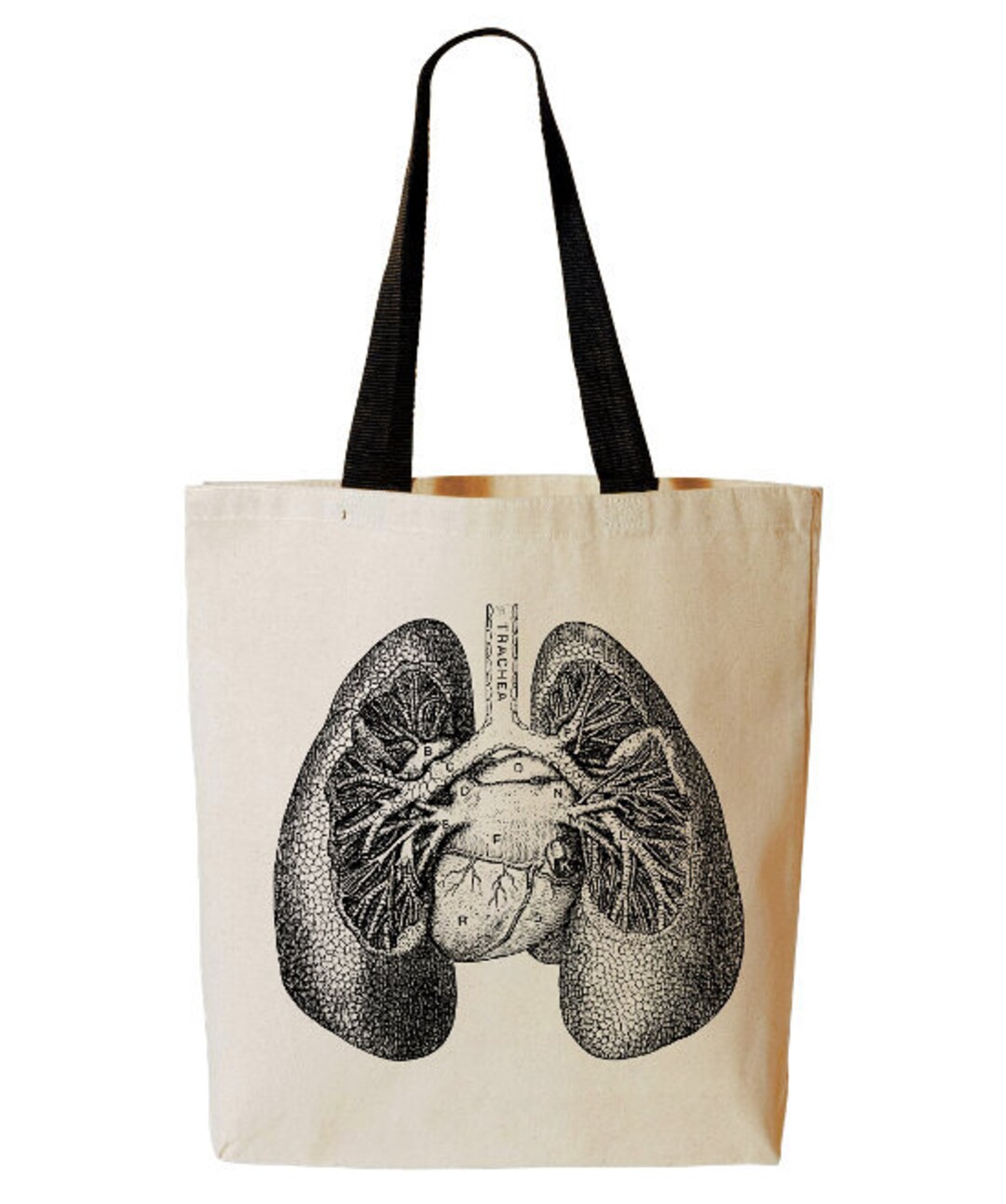 Anatomical Lungs Tote Bag Human Anatomy Tote Horror Etsy