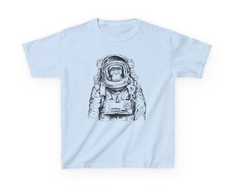 Astronaut Monkey Graphic T-Shirt, Funny Space Chimp Tee
