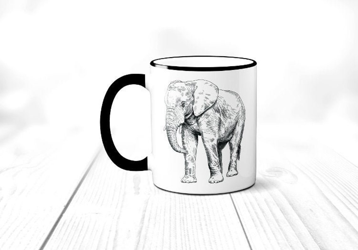 Elephant Coffee Mug African Elephant Mug Safari Animal Etsy