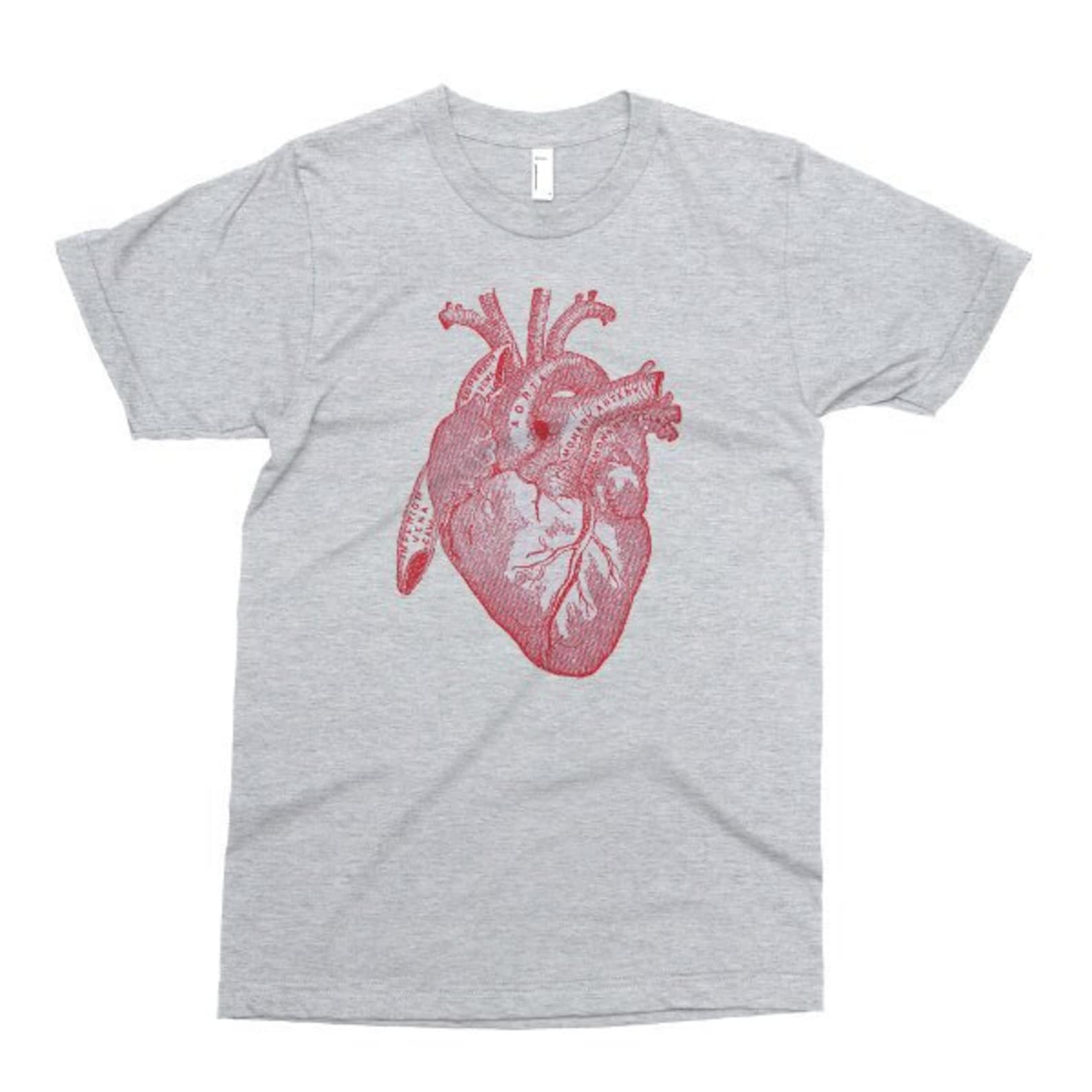 Anatomical Heart T Shirt Printed on Soft Ringspun Cotton Etsy