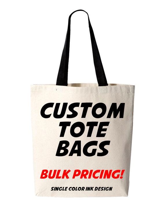 Custom Tote Bags, Bulk Tote Bags, Wholesale Totes, Custom Wedding Totes,  Bridal, Event, 6 oz Lightweight Promotional, Cotton Canvas Book Bag