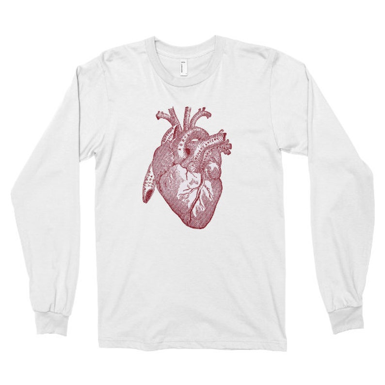 Long Sleeve Shirt Anatomical Heart Tshirt Anatomy T Shirt Etsy