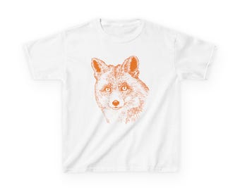 Camiseta de zorro, camiseta de animal del bosque, animal del bosque, camiseta de algodón grueso para niños