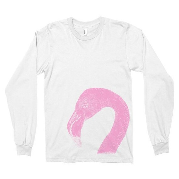 Long Sleeve Shirt Flamingo Tshirt Pink 
