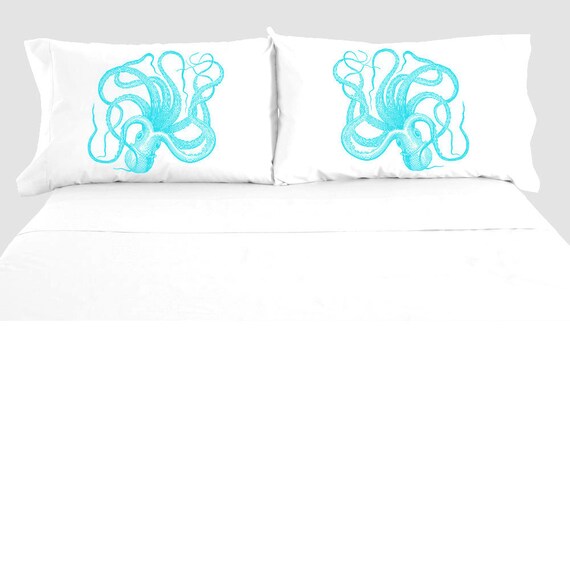 Octopus Pillowcase Set Kraken Pillow Case 100 Cotton Etsy