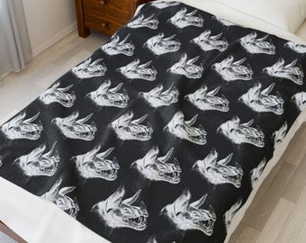Coperta da pipistrello vampiro, coperta in velluto gotico macabro, pipistrello spettrale