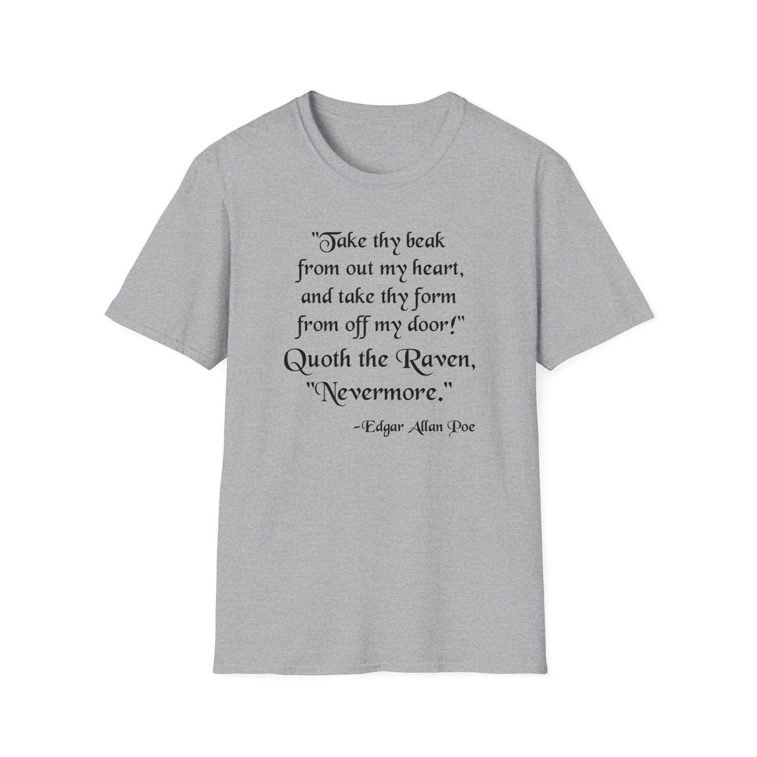 Edgar Allan Poe Raven Tshirt, Gothic Quoth the Raven Nevermore T Shirt ...