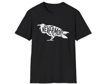 Camiseta con el cuervo de Edgar Allan Poe, camiseta con poema gótico