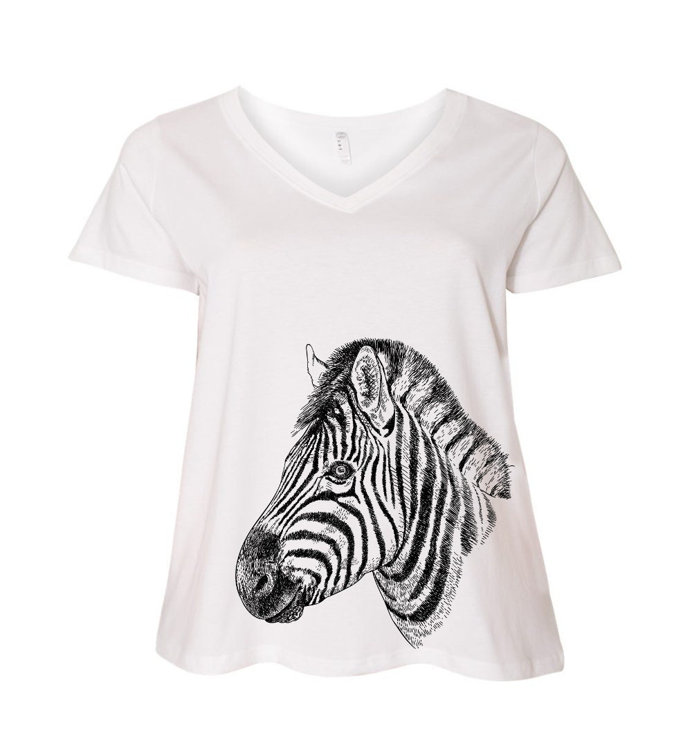 Women's Plus Size Shirt Zebra V Neck Tshirt African - Etsy