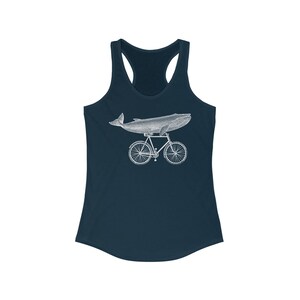 Funny Whale Tank Top, Whale Riding Bicycle, Biking Ocean Animal, Bike, Womens