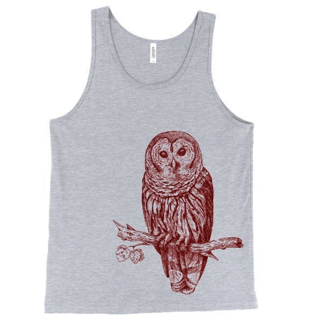 Owl Graphic Tank Top, Soft Ringspun Cotton, Unisex - Etsy