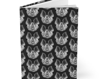 Leaf Nosed Bat Pattern Hardcover Journal, Gothic Notebook, Macabre