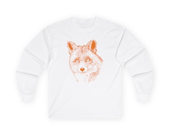 Fox T Shirt, Long Sleeve Fox Tshirt, Forest Animal, Camping Tee, Unisex