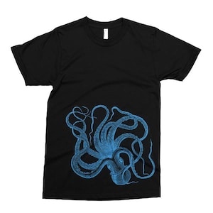 Octopus Tshirt, Printed on Soft Ringspun Cotton, Kraken T Shirt, Octopus Tee, Ocean Animal, Mens Womens
