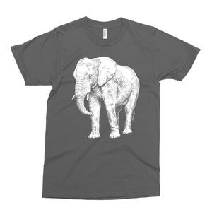 Elephant Tshirt, African Elephant T Shirt, Safari Animal, Printed on Soft Ringspun Cotton Tee, Mens Womens