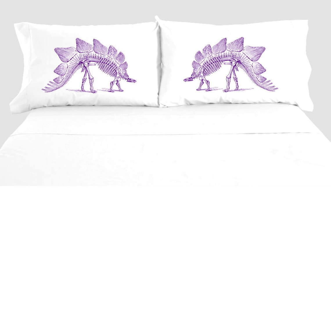 Stegosaurus Skeleton Dinosaur Pillowcase Set Dinosaur Fossil Etsy
