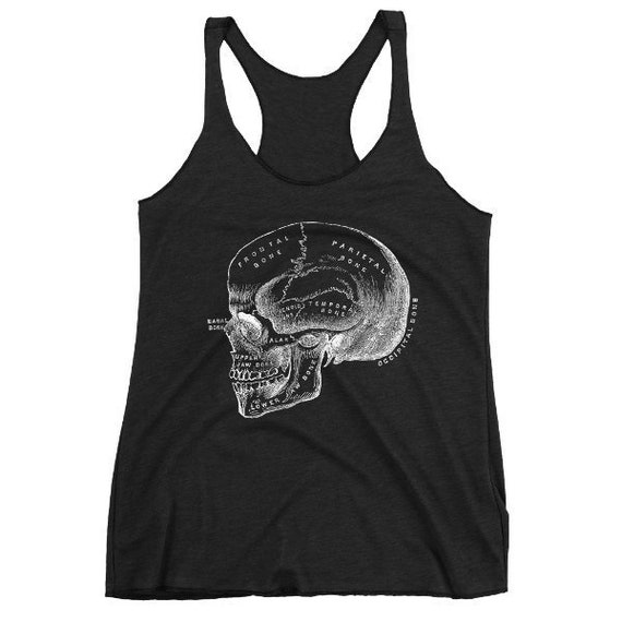 Anatomical Skull Tank Top Women's Triblend Racerback Tank | Etsy