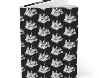 Vampire Bat Pattern Journal, Hardcover Gothic Notebook, Macabre