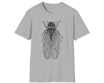 Cicada Print T-Shirt, Entomology Insect Tee