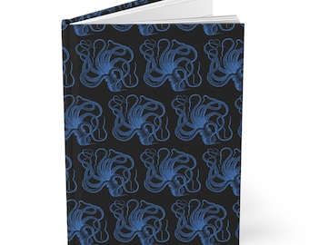 Kraken Muster Hardcover Notizbuch, Kraken Nautisches Notizbuch