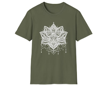 Lotus Flower T-Shirt, Zen Buddhist Tee, Soft Ringspun Cotton