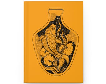 Bottled Koi Fish Journal, Hardcover Notebook, Wanderlust