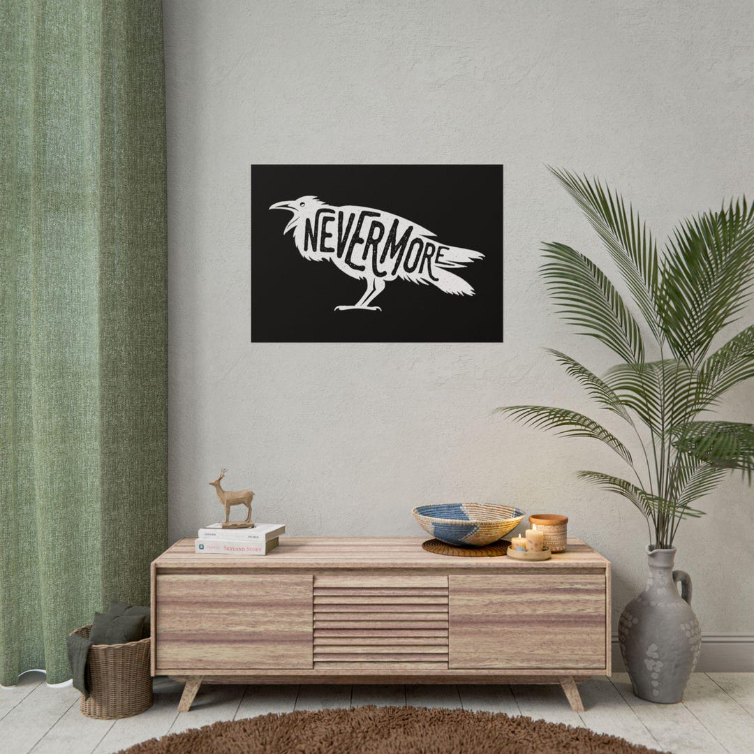 Nevermore Raven Poster, Rolled Poster, Gothic Edgar Allan Poe Artwork ...