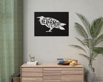 Nevermore Raven Poster, Rolled Poster, Gothic Edgar Allan Poe Artwork, Macabre Poetry