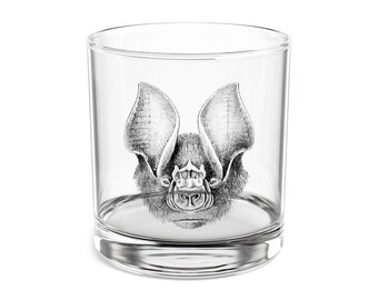 Vaso de whisky con forma de murciélago, vaso rocks, vaso de whisky de 10 oz, artículos de bar góticos