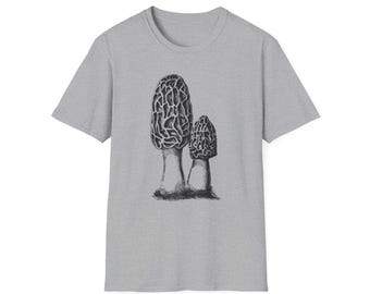 Morel Mushroom Hunting T-Shirt, Soft Ringspun Cotton Tee