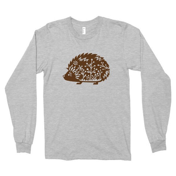 Long Sleeve Shirt Whimsical Hedgehog Tshirt Printed on Soft | Etsy