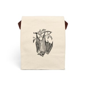 Borsa per il pranzo in tela di cotone Flying Fox Bat con tracolla immagine 2